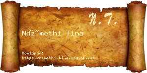 Némethi Tina névjegykártya